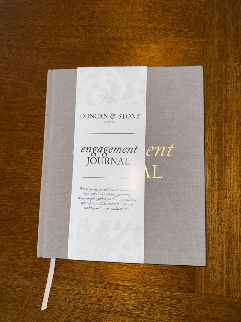 Linen Engagement Journal with Gold Foil